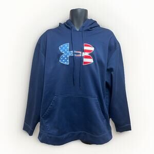 Under Armour Mens Hoodie Sweatshirt Size XL Pullover Blue Casual Long Sleeve USA